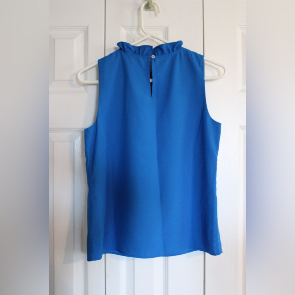 J. Crew Blue Ruffled Blouse - Picture 3 of 6